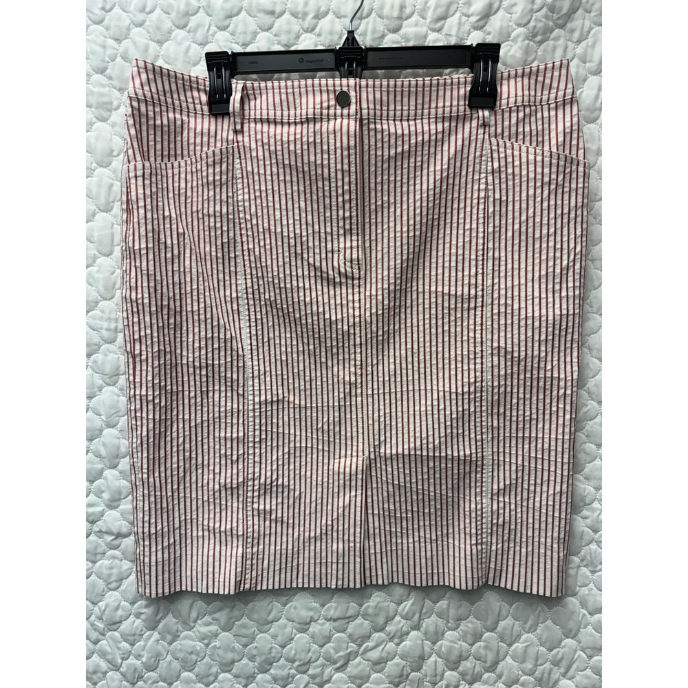 Doncaster Size 16 Metallic Red and White Striped Skirt